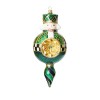 MacKenzie-Childs MACKENZIE CHILDS GORGEOUS EMERALD LUXE NUTCRACKER REFLECTOR GLASS ORNAMENT