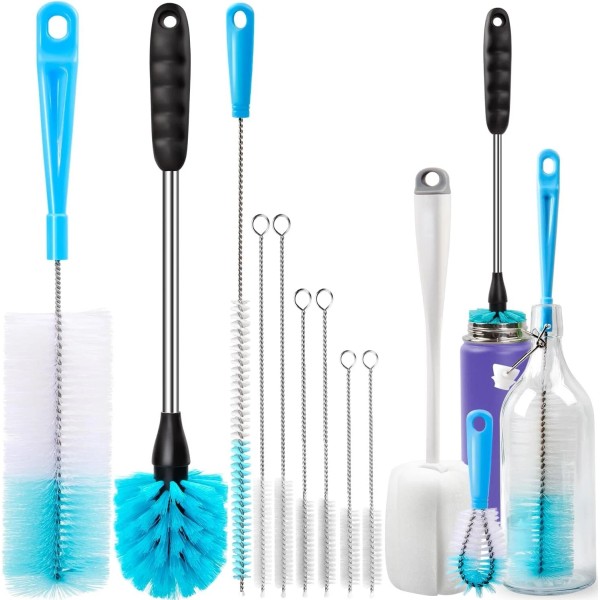 Branded 8 piece Bottle Brush Cleaning Set, Long Handle Bottle