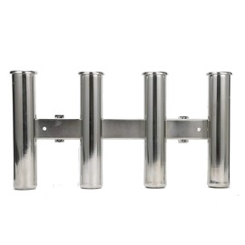 YaeMarine 4 Tubes Stainless Rod Holder Fishing Rod Holder Adjustable Rotatable fit Rail From 4/5"(20MM) to1-1/5(30MM) Tube