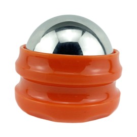 Perfk Handheld Rolling Fitness Ball Massage Roller Ball Lightweight Stable Yoga Cold Hot Therapy Ball for Feet Shoulders Back Neck, Orange
