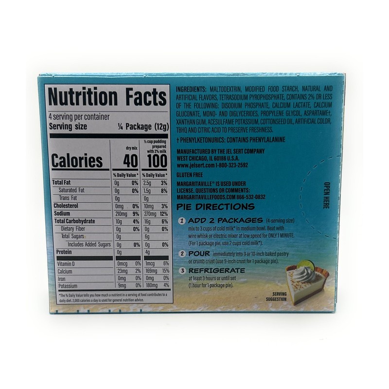 Margaritaville Sugar Free Instant Pudding and Pie Filling Mix 1.7oz