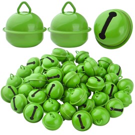 50pcs Green Jingle Bells,Jingle Craft Bells Large Jingle Christmas Bells Metal Bells Bulk for DIY Making,Christmas Party Festival Wedding Decoration and Home Decoration