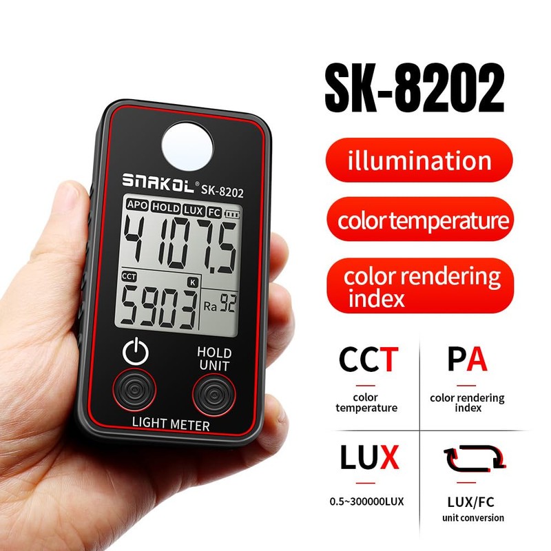 Colour Temperature Tester High Precision Illuminance Meter 0.5-300000 LUX LED