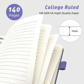 LEAGIM Lined Spiral Journal Notebook for Women & Men, College Ruled Hardcover Notebook for Work & Note Taking, Journals for Writing, 100 GSM, Business, School, 140 Pages, A5(5.8"x8.5") - Purple