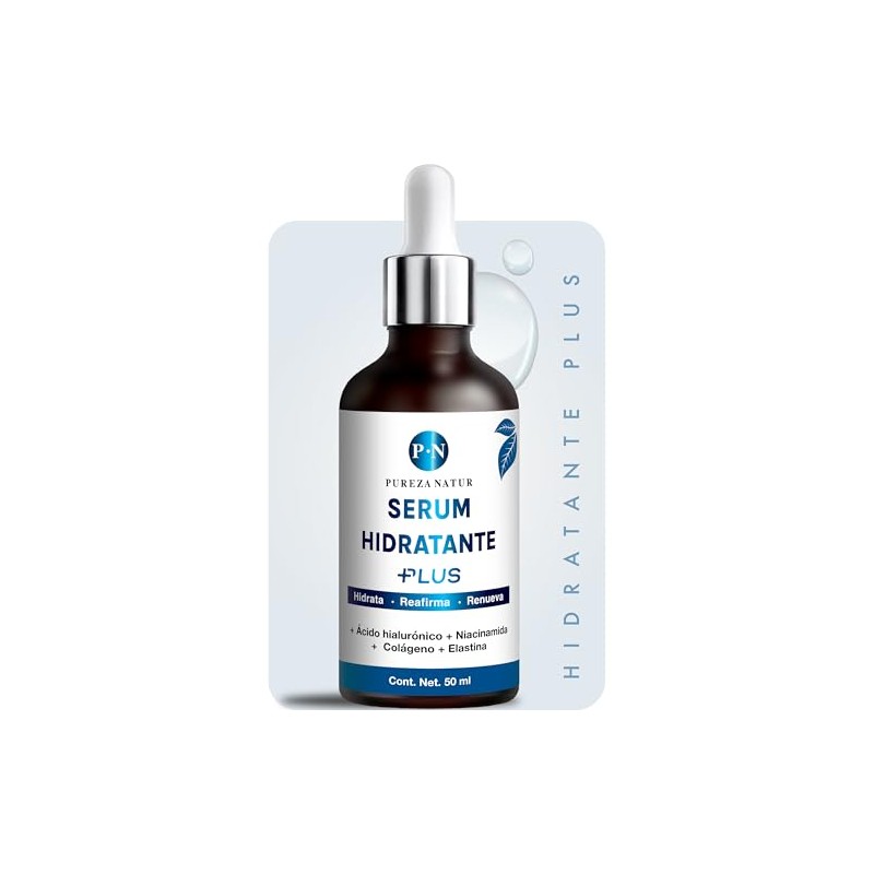 Purezanatur Serum Acido Hialurónico Niacinamida Colágeno Elastina Facial Suero Hidratante
