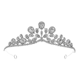 STOBAZA Silver Crystal Tiaras and Crowns for Women, Quinceanera Tiara Headband for Birthday Prom Pageant Party, Hair Accessories Jewelry for Women Girls