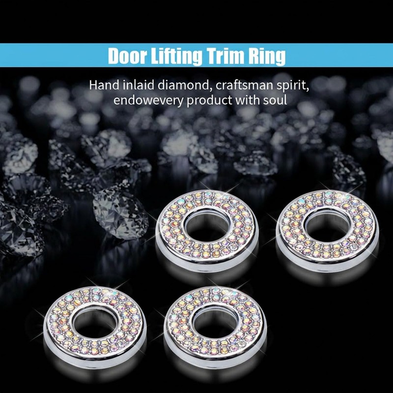4Pack Bling Car Inner Door Lock Cover Stickers, Colorful