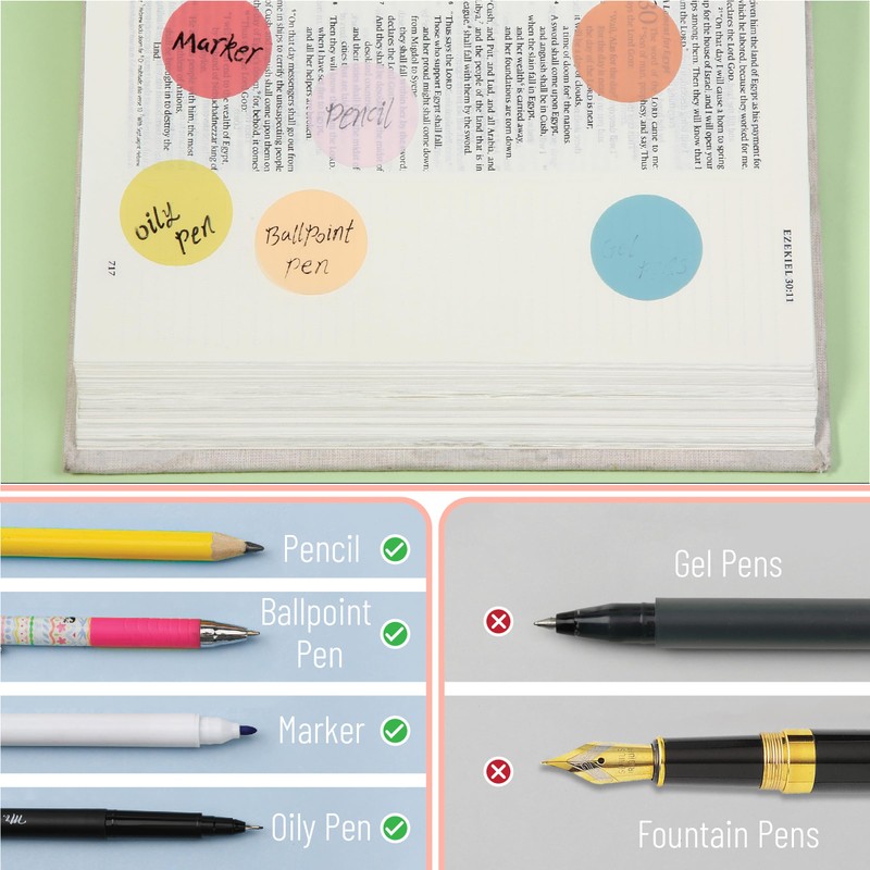 Mr. Pen- Transparent Sticky Note Set, 560Sheets, Colorful, Round Transparent