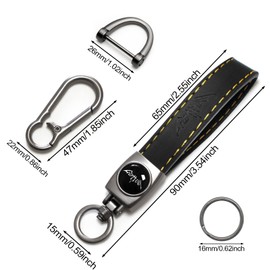 HZSZKYK Bat Logo Leather Car Keychain, Metal Key Ring Key Chain for Jeep Dodge Ford Chevy subaru GMC Toyota Honda & More - Car Motorcycle Truck Men's-Women's Key Fob Keyring Replacement Accessories