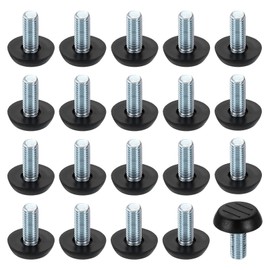 uxcell 20Pcs M8 Thread Furniture Feet Levelers, 23x20mm Adjustable Leveling Table Feet, Screw on Furniture Glide Leveling for Chair Stool Legs, Black
