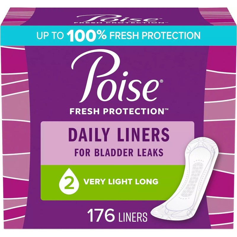Poise Ultra Thin Incontinence Pads for Women Light Moderate Maximum