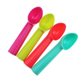 Food Grade Plastic Ice Cream Scoop 4 Pcs with 4 Colors Ice Cream Spoon