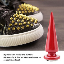10 Stück 10mm Metall Spike Nieten, Cone Spikes Metallic Schraube zurück Studs Cool Nieten Punk für DIY Lederhandwerk(rot)