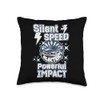 SILENT SPEED POWERFUL IMPACT electric car driver design Throw Pillow