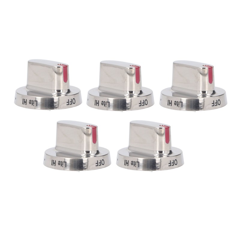 5Pcs Gas Stove Knob Cover Control Dial Knobs Stainless Steel