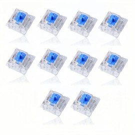 Interruptor Azul Montado en Placa de Interruptor de Teclado Mecánico de 10Piezas,Eje Azul del Cuerpo del Eje del Teclado Mecánico a Prueba de Polvo,Interruptor Táctil para La Serie NewGiant RGB