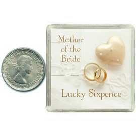Oaktree Gifts Lucky Wedding Sixpence Coin for Mother of The Bride & Traditional Thank You Gift idea. Fun Wedding Day Favour Keepsake Gift for your Mother or Mother in Law