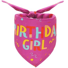 Dog Birthday Bandana,1Pcs Birthday Dog Bandana Boy Triangle Scarf Triangle Dog Scarfs Bandanas Gifts for Small Medium Dogs Pets Birthday Party Supplies (Pink)