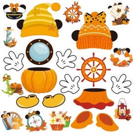 RiVolTa Fall Cruise Door Magnets - 24 Pcs Mouse Pumpkin Ship Cabin Decorations Magnetic Stickers Funny Autumn Anchor Stateroom Decals Accessories for Carnival Holiday Thanksgiving Party Fridge Decor