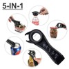 Multi Bottle Opener,Multi-Function Bottle Can and Jar Grip Opener, 5-in-1