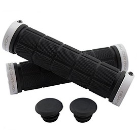 Noah And Theo NT-GP1 BLACK/WHITE Double Lock On Mountain Bike Bicycle Handlebar Grips