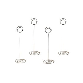 4 Pack 8.66 inch Tall Table Number Holders Place Card Holder Table Picture Holder Wire Photo Holder Clips Picture Memo Note Photo Stand (Roundness)