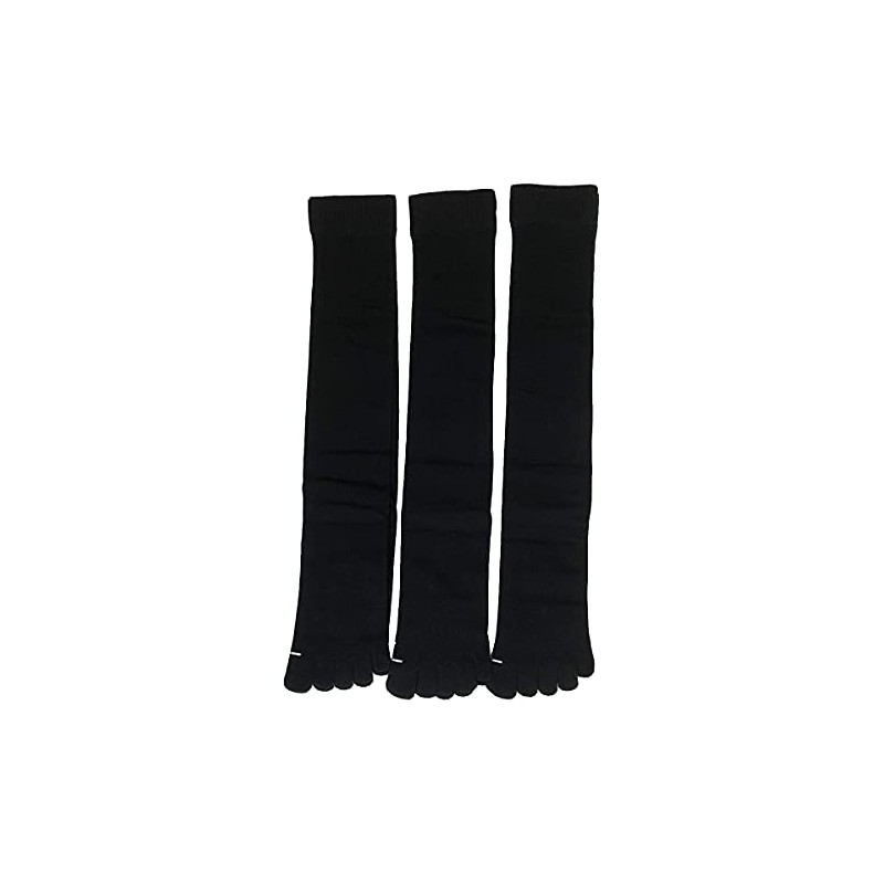 Men's 5 Toe High Socks, 3 Pairs Set, 100% Cotton