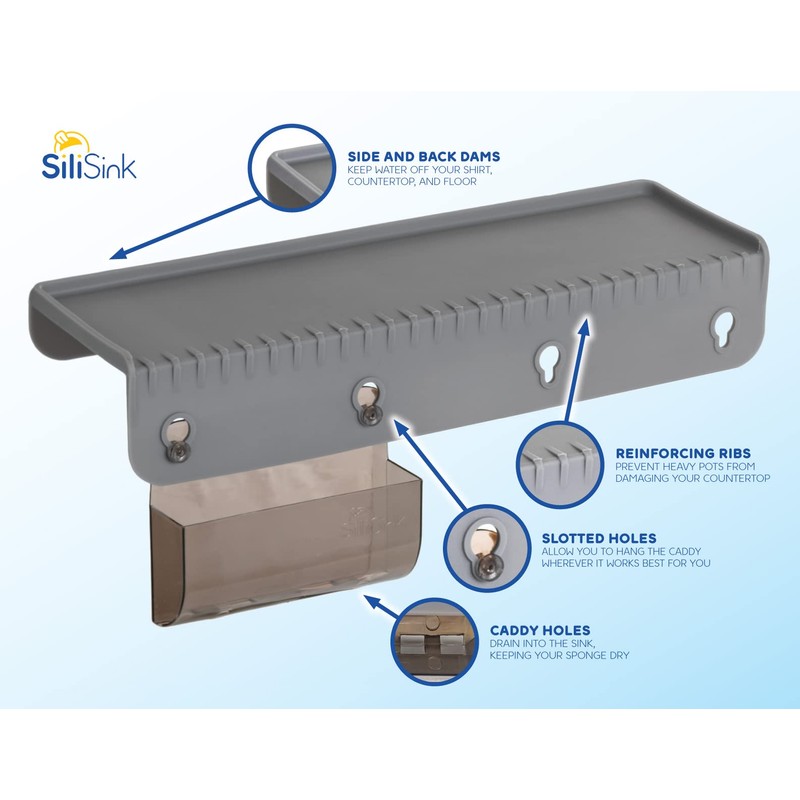 SiliSink Silicone Sink Edge Guard for Kitchen Sink - Fits