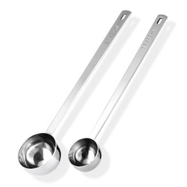 Doosu Long Coffee Spoon, 18/8 Stainless Steel Measuring Spoon with 17.5 cm Long Handle, Metal Tablespoon (15+30ml)