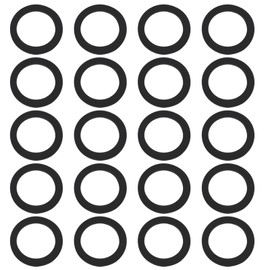 EMSea Pack of 20 Rubber Flat Seal 18 mm x 29.5 mm x 2 mm Suitable for Industrial Plants Furniture Transparent Piping Construction Ring Black