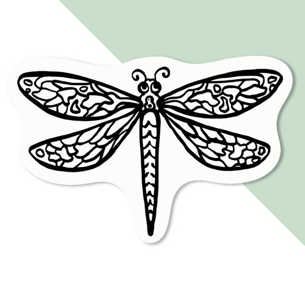 Azeeda 4 x 'Dragonfly' White Premium Vinyl Decal Stickers –