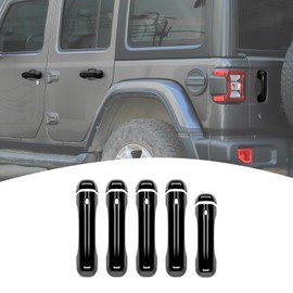 PDKLIN for Wrangler JL Door Handle Cover Trim, Gloss Black Tailgate Handle Cover for Jeep Wrangler JL JLU 2018-2024 4-Door Gloss Black Exterior Accessories 5pcs