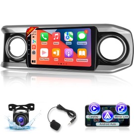EKAT Android Car Stereo for Toyota Tacoma 2016-2021 - 10 Inch 2+64G Android Touchscreen Radio with Wireless Carplay and Android Auto, HiFi/WiFi/GPS/SWC + AHD Backup Camera