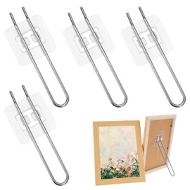 OOTSR 4er Set Selbstklebende Fotorahmen Display Ständer, Edelstahl Halterung mit Klebepads für Fotos Schilder Deko, Kein Bohren für Wohnzimmer Büro Studio Room Office Studio