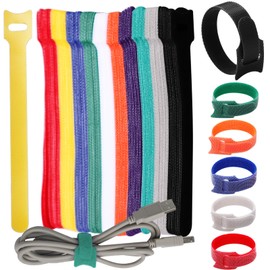 Pack of 100 Velcro Cable Ties Velcro Coloured Resealable Cable Ties, 150 mm Velcro Cable Ties Velcro Cable Velcro Cable Velcro for Cable Management Home Office