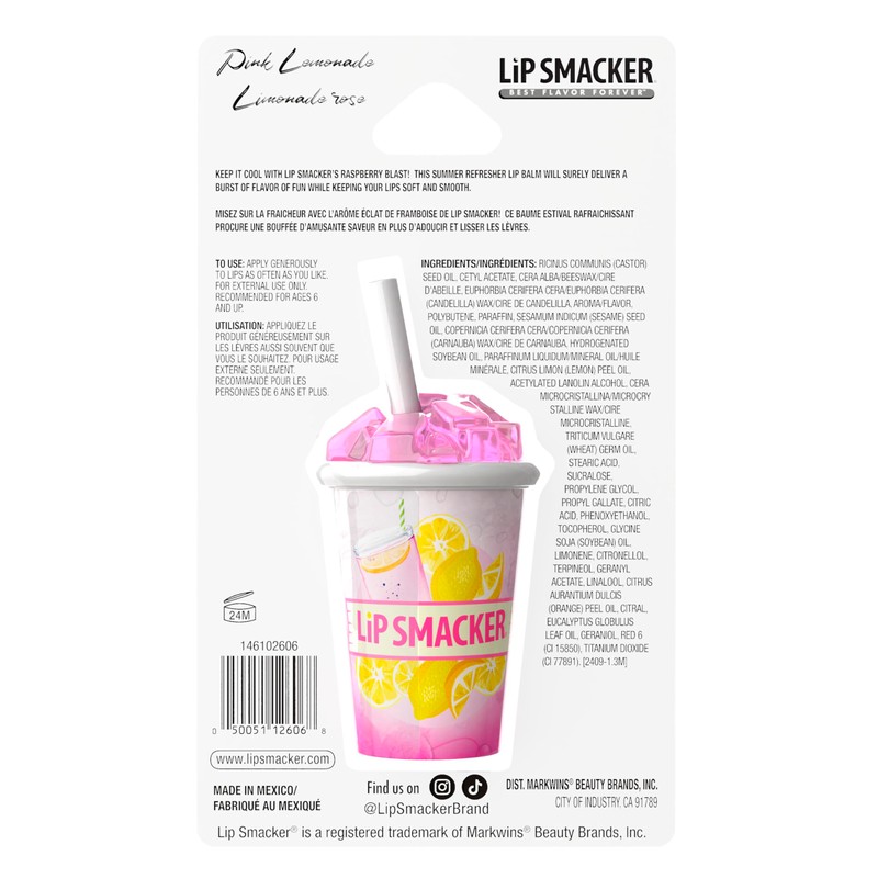 Lip Smacker Summer Refresher Lip Balm, Moisturizing, Collectible Beverage Cup