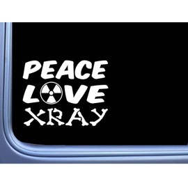 Peace Love Xray Words M358 6 inch Sticker Decal tech cast Radiation