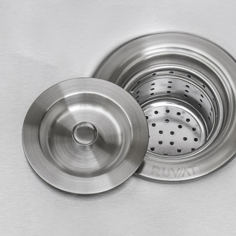 Ruvati Kitchen Sink Basket Strainer Drain Assembly - Stainless Steel