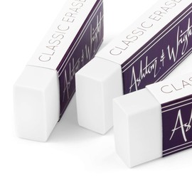 Ashton and Wright - Classic Eraser - Latex Free Plastic Rubber - Pack of 5 White