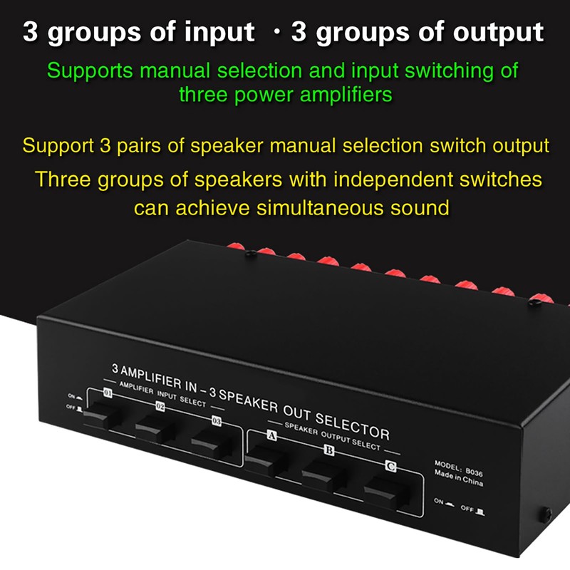 CXCTCT 3 in 3 Out 300W Per Channel Speaker Amplifier