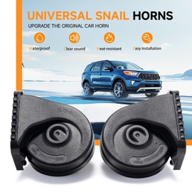 BANHAO Car Horn High Low Dual Tone Universal Fit 12V 130dB Electric Snail Horns Kit Waterproof Truck Horn for all 12V vehicles, RVs, pickups and off-road cars