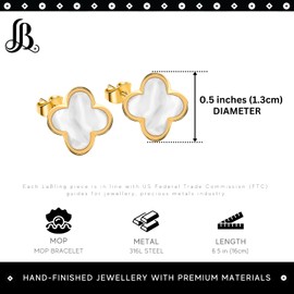 LaBling Clover Earrings for Women | Four Leaf Stud Earrings for Women | Lovely Gift