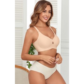 Xcutting Women's Wireless Bra Comfort Revolution Full-Coverage Soft Wirefree Bra for Women Nude