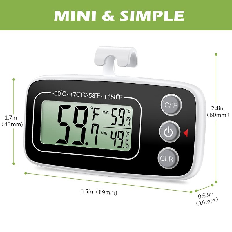 KeeKit Refrigerator Thermometer, 4 Pack Digital Freezer Thermometer, Upgraded Fridge