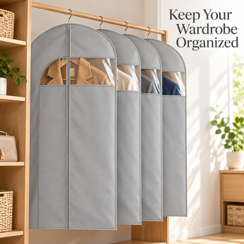 Garment Bags for Hanging Clothes – Zippered Dust Covers for