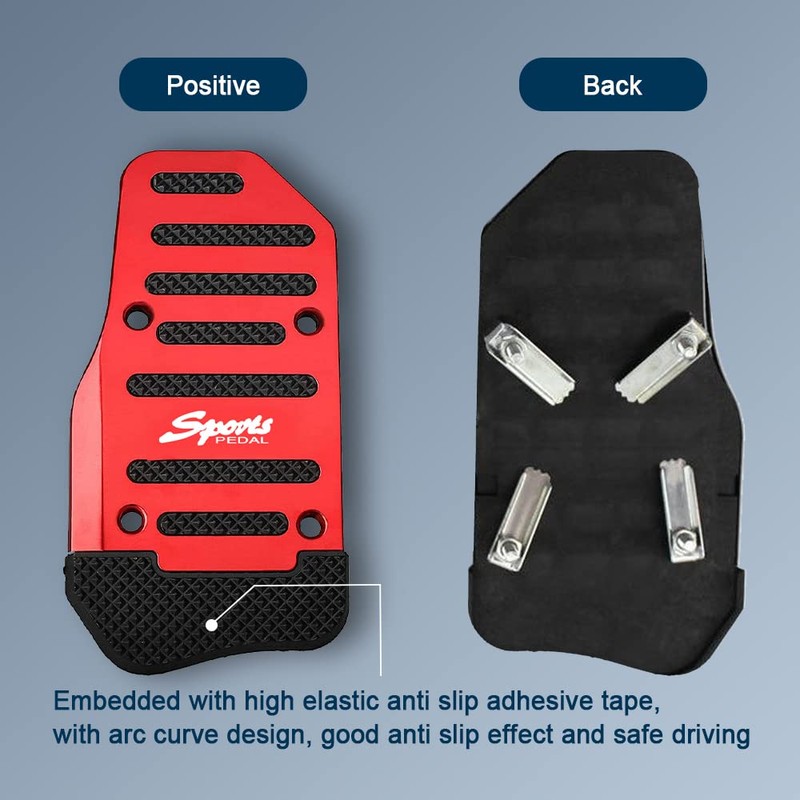 3 PCS Car Non-Slip Aluminum Alloy Pedal Pads, Aluminum Auto