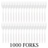 Plasticpro Cutlery Plastic Forks Medium Weight Disposable Silverware (White,1000 Forks)