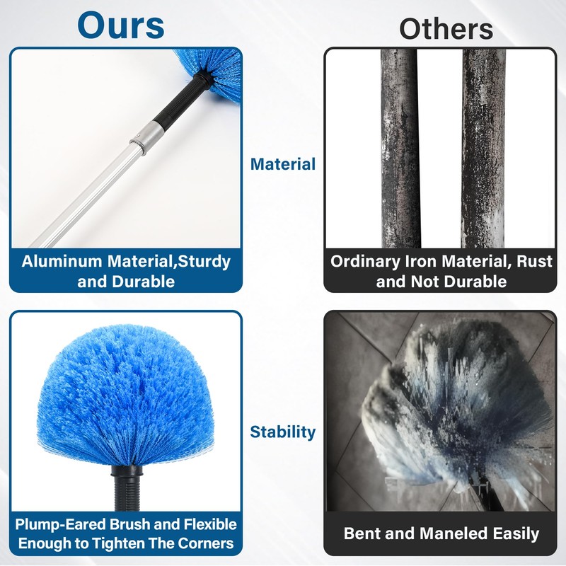 SHINMING Cobweb Duster Head Brush, Spider Web Brush for Cleaning