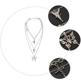 SAFIGLE 1set Angel Cross Necklace Creative Fashion Neck Pendant for Women