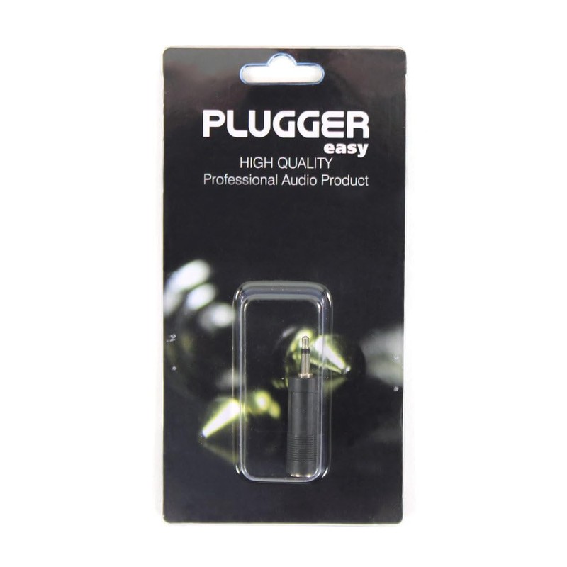 Plugger Mono Jack Female to Mini Male adapter, black